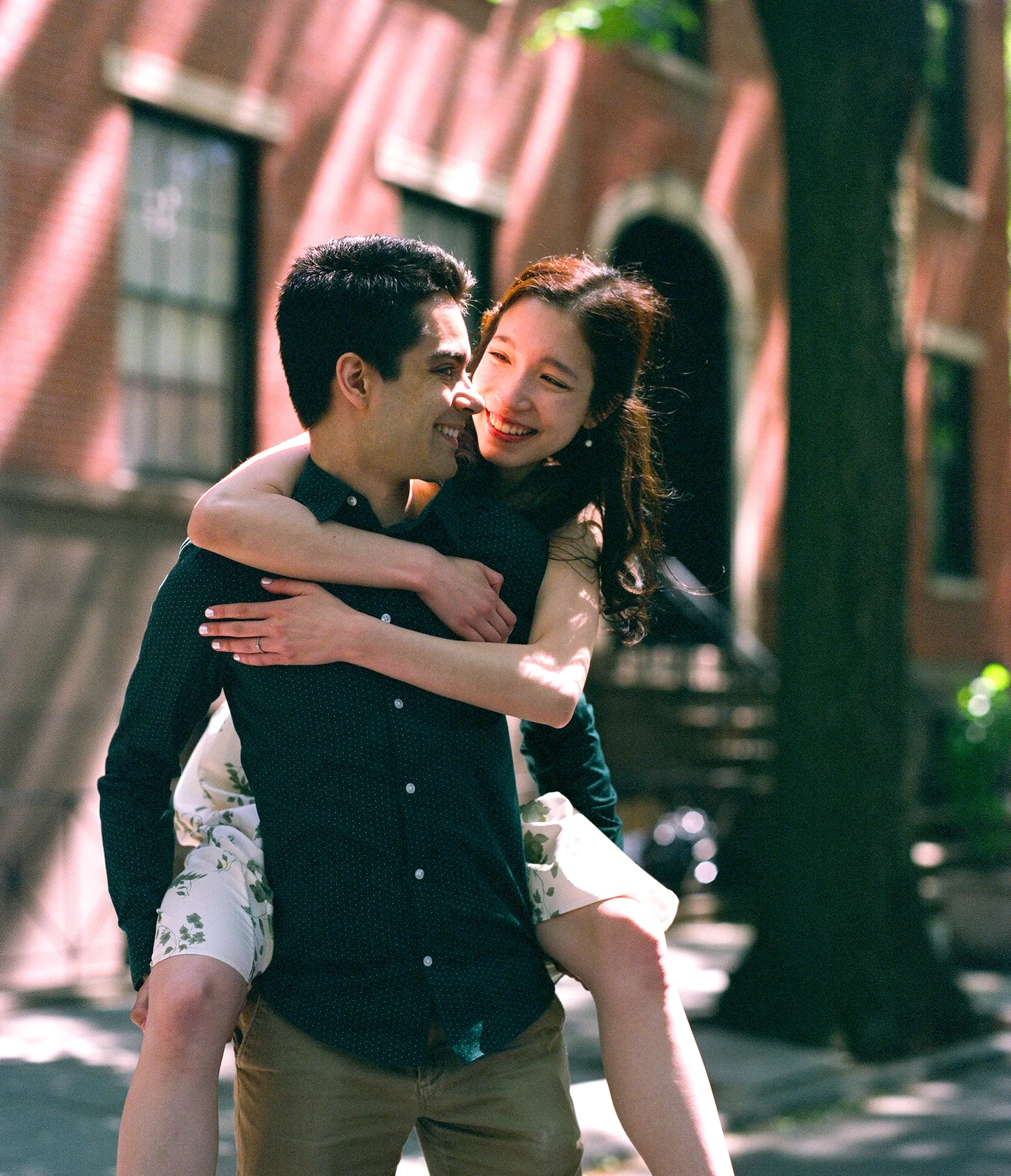 Anna giving Pat a piggyback ride